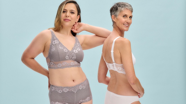 2 women wearing bras after mastectomies
